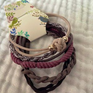 New! 5 pack Assorted Friendship Bracelet Hairties